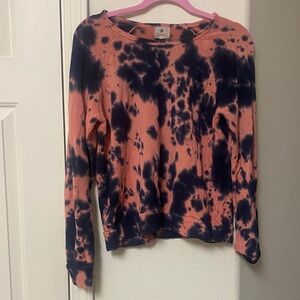 Sundry Pink and Blue Tie-Dye Top